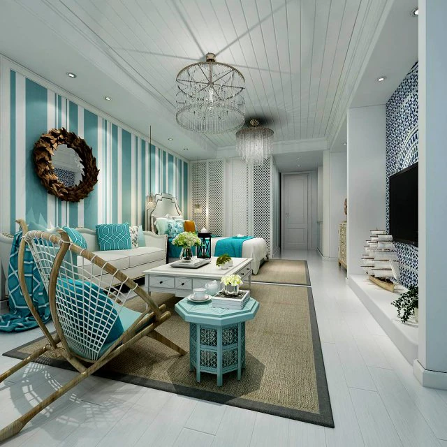 stylish avant-garde living room design 41 3D Model .c4d .max .obj .3ds .fbx .stl .blend