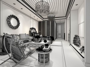 stylish avant-garde living room design 41 Modelo 3D