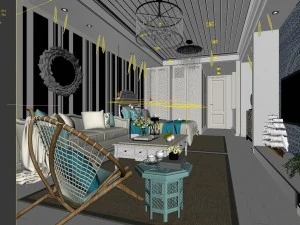stylish avant-garde living room design 41 3D Model