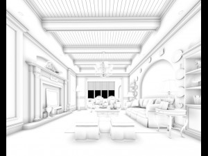stylish avant-garde living room design 42 3Dモデル