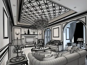 stylish avant-garde living room design 43 3D Model