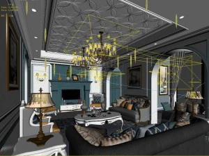 stylish avant-garde living room design 43 3D Model