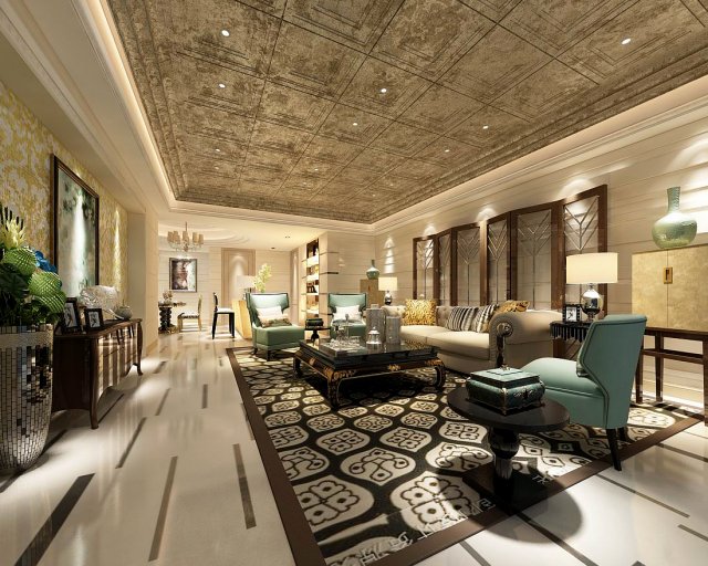 stylish avant-garde living room design 44 Modelo 3D .c4d .max .obj .3ds .fbx .stl .blend 