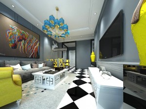 stylish avant-garde living room design 45 Modelo 3D
