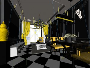 stylish avant-garde living room design 45 Modelo 3D