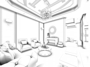 stylish avant-garde living room design 46 3D Model