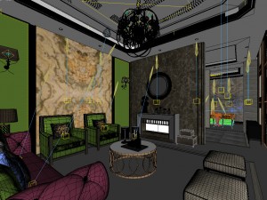 stylish avant-garde living room design 46 3D Model