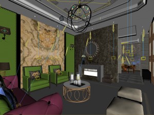 stylish avant-garde living room design 46 3D Model