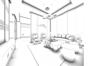 stylish avant-garde living room design 47 3D Model