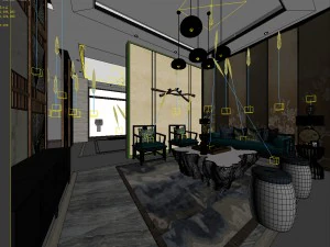 stylish avant-garde living room design 47 3D Model