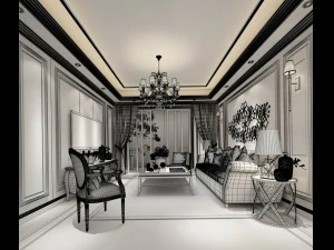 stylish avant-garde living room design 48 3D Model