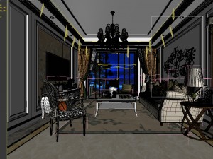 stylish avant-garde living room design 48 Modello 3D