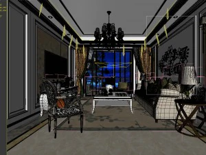 stylish avant-garde living room design 48 3D Model