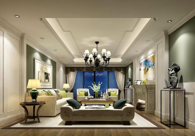 stylish avant-garde living room design 49 3D मॉडल .c4d .max .obj .3ds .fbx .stl .blend 