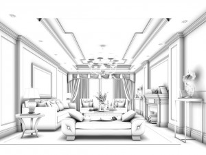 stylish avant-garde living room design 49 3D मॉडल