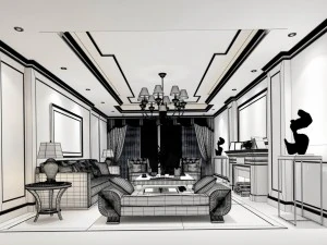 stylish avant-garde living room design 49 3D Model