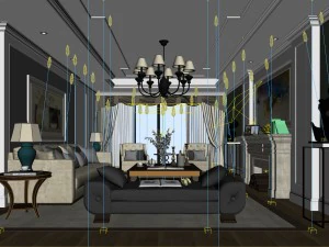 stylish avant-garde living room design 49 3D Model