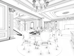 stylish avant-garde living room design 50 3D Model
