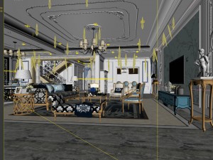 stylish avant-garde living room design 50 3D मॉडल