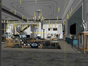 stylish avant-garde living room design 50 3D Model