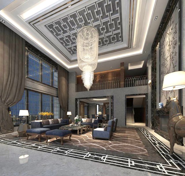 stylish avant-garde living room design 51 Modèle 3D .c4d .max .obj .3ds .fbx .stl .blend