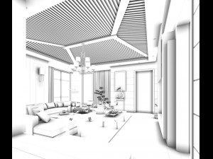 stylish avant-garde living room design 53 3D Model