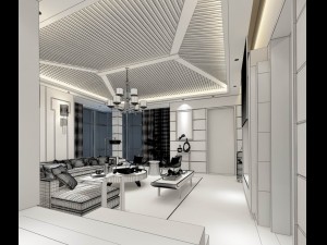 stylish avant-garde living room design 53 3D Model