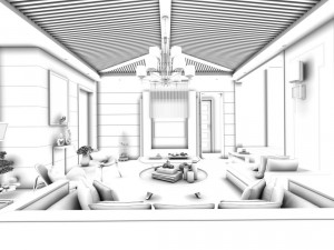 stylish avant-garde living room design 53 3D Model