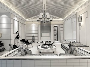 stylish avant-garde living room design 53 3D Model