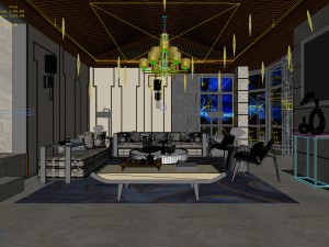 stylish avant-garde living room design 53 3D Model