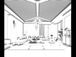 stylish avant-garde living room design 53 3D Model