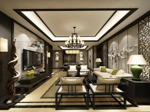 elegante diseño de sala de estar vanguardista 55 Modelo 3D