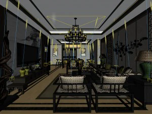 stylish avant-garde living room design 55 3D Model