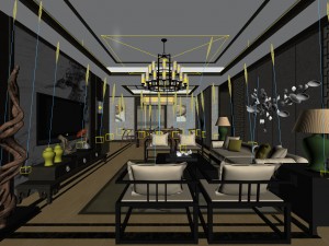 stylish avant-garde living room design 55 Modelo 3D