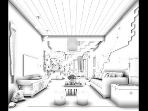 stylish avant-garde living room design 56 3D-Modell
