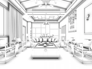 stylish avant-garde living room design 58 3D Model