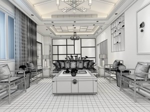 stylish avant-garde living room design 58 3D Модель