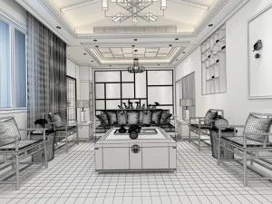 stylish avant-garde living room design 58 3D Model