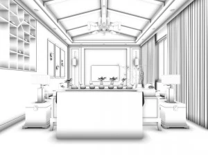 stylish avant-garde living room design 58 3D Model