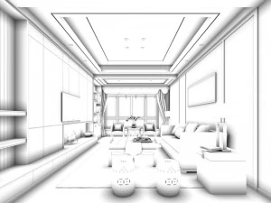 stylish avant-garde living room design 59 3D Model