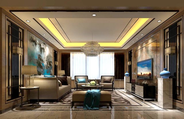 stylish avant-garde living room design 60 Modello 3D .c4d .max .obj .3ds .fbx .stl .blend 