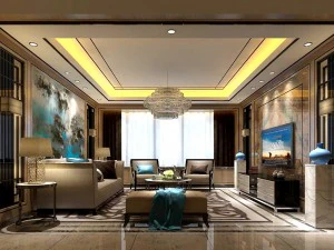 stijlvol avantgardistisch woonkamerontwerp 60 3D Model