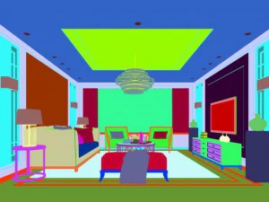 stylish avant-garde living room design 60 3D Model
