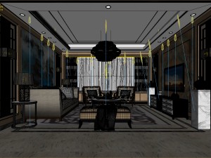 stylish avant-garde living room design 60 Modello 3D