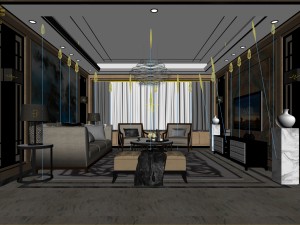 stylish avant-garde living room design 60 Modello 3D