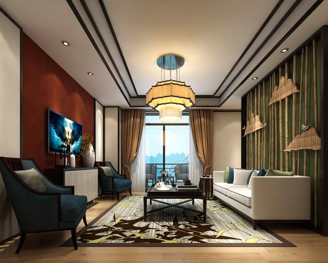 stylish avant-garde living room design 61 Modello 3D .c4d .max .obj .3ds .fbx .stl .blend 
