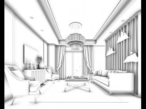 stylish avant-garde living room design 61 3D Model
