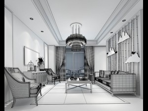 stylish avant-garde living room design 61 Modello 3D