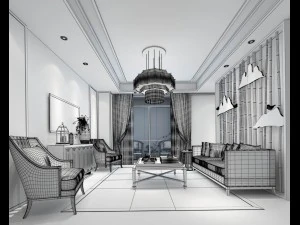 stylish avant-garde living room design 61 3D Model