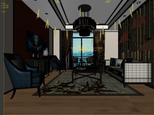 stylish avant-garde living room design 61 Modello 3D